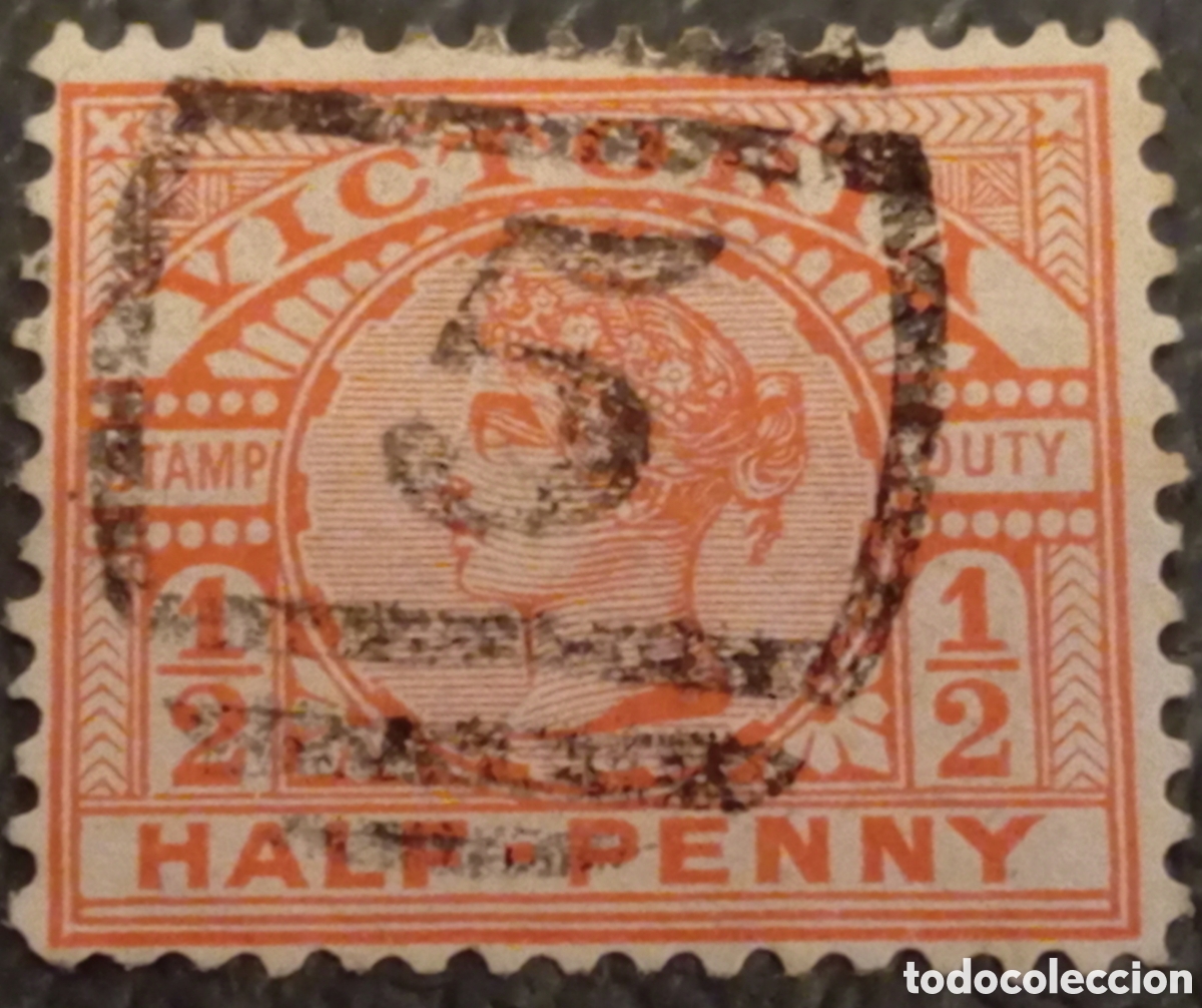 Sellos: Sello Victoria Australia 1886 - Half Penny (1/2d) - Reina Victoria - Usado SG #311