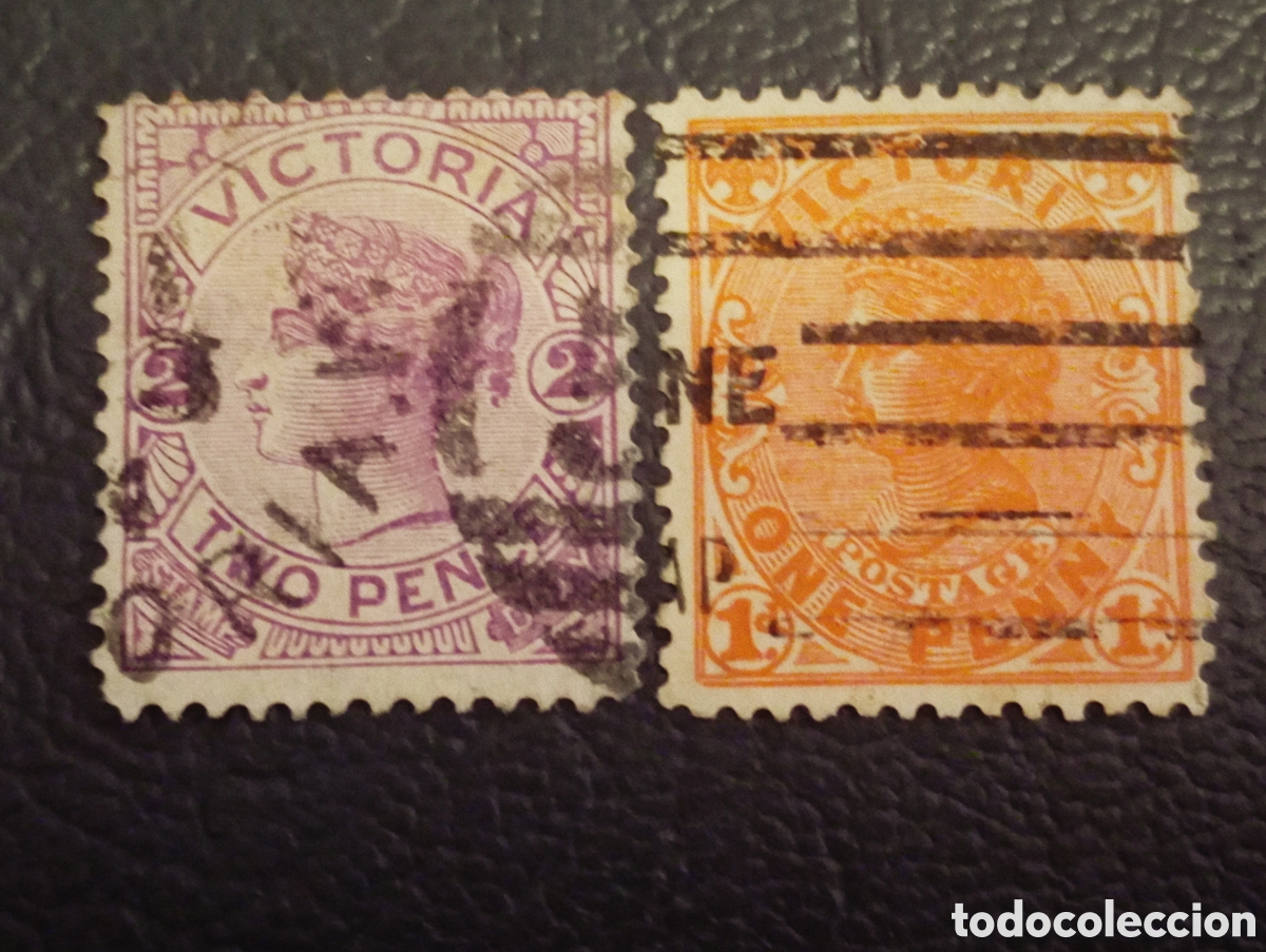 Sellos: Lote 2 Sellos Victoria (Australia) 1885-1901 - Reina Victoria - SG 314 y SG 384
