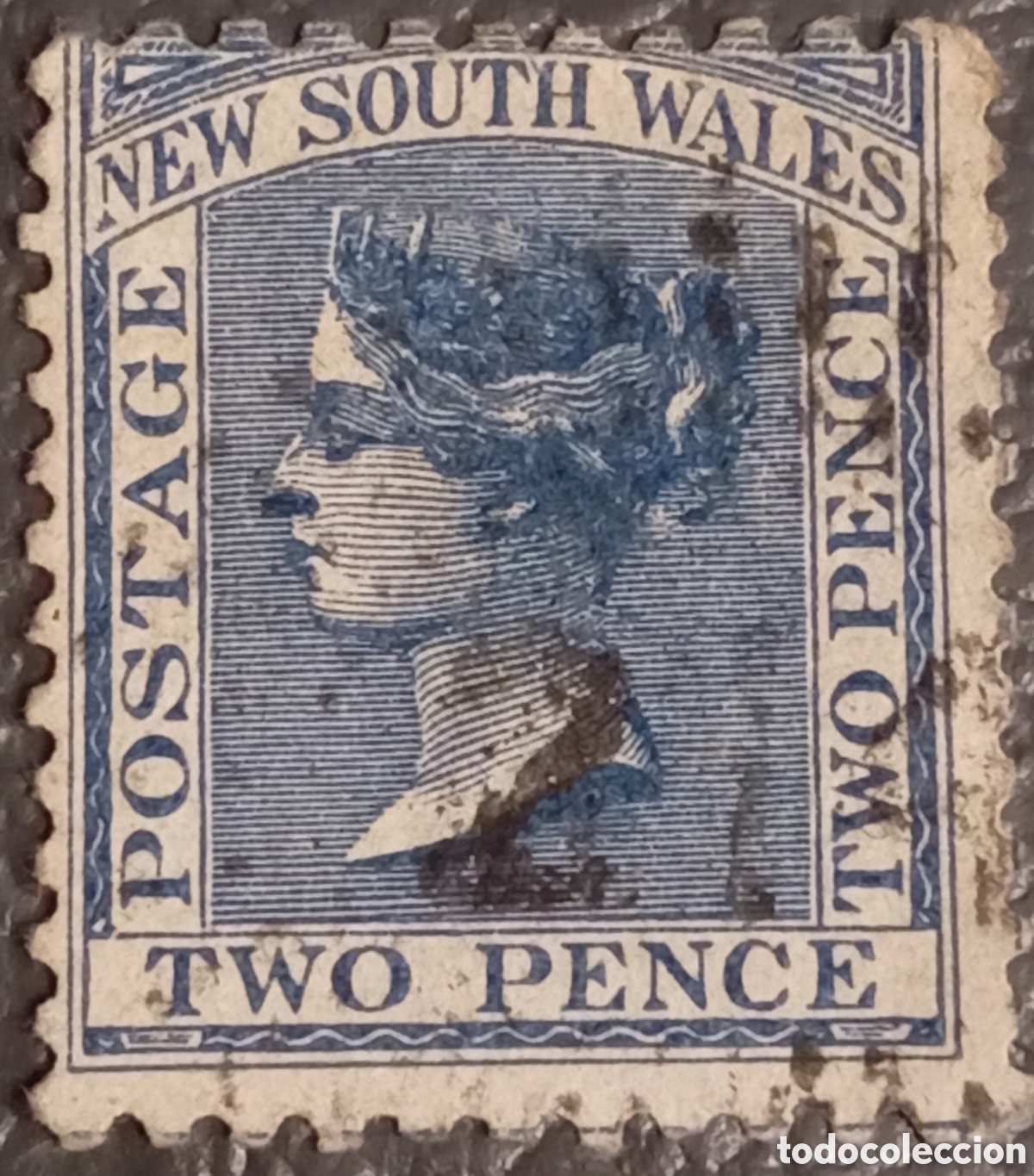 Sellos: Nueva Gales del Sur (Australia) - Reina Victoria - 2 Peniques Azul - A&ntilde;o 1862 - Cat&aacute;logo Yvert 36