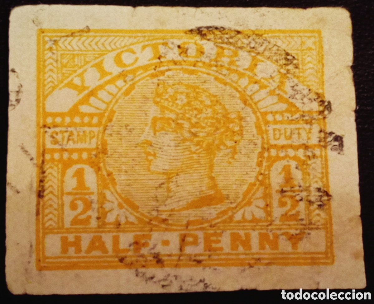 Sellos: Sello Australia Victoria 1901 - 1/2d Naranja (Stamp Duty) - Cat&aacute;logo SG #374