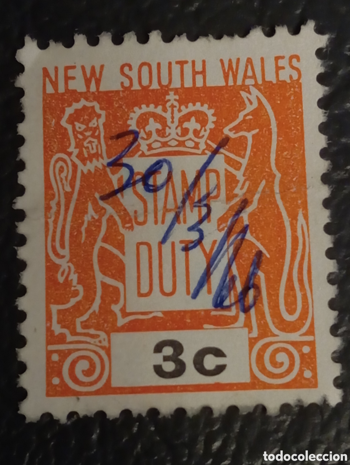 Sellos: Sello Fiscal Nueva Gales del Sur 1966 - 3c Naranja - Stamp Duty NSW