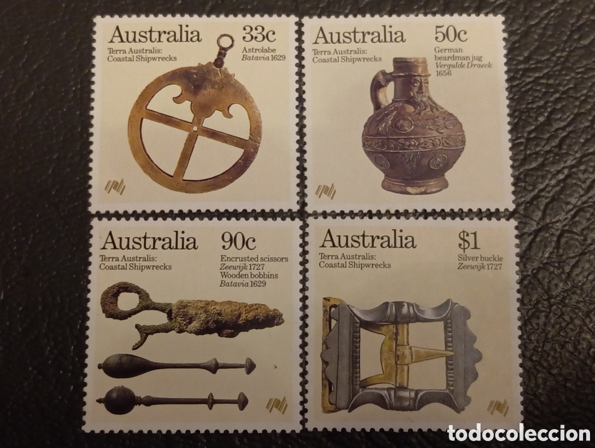 Sellos: Australia 1985 - Serie Naufragios (Coastal Shipwrecks) MNH - Scott #963-966