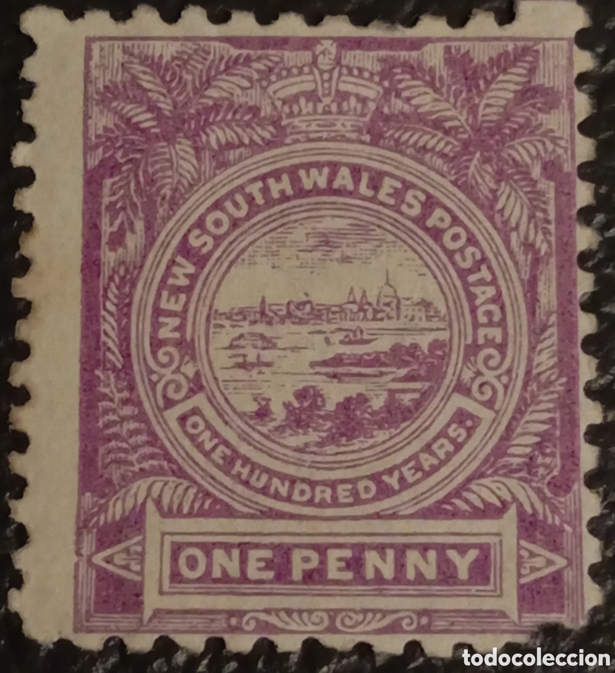Sellos: 1888 New South Wales 1d Centenary View of Sydney - Scott #77 MNH