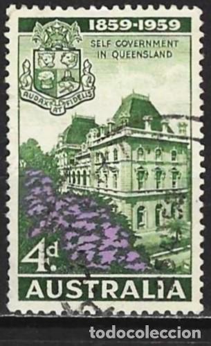 Sellos: Australia 1959 - Mi 303 - YT 261 - El parlamento de Brisbane