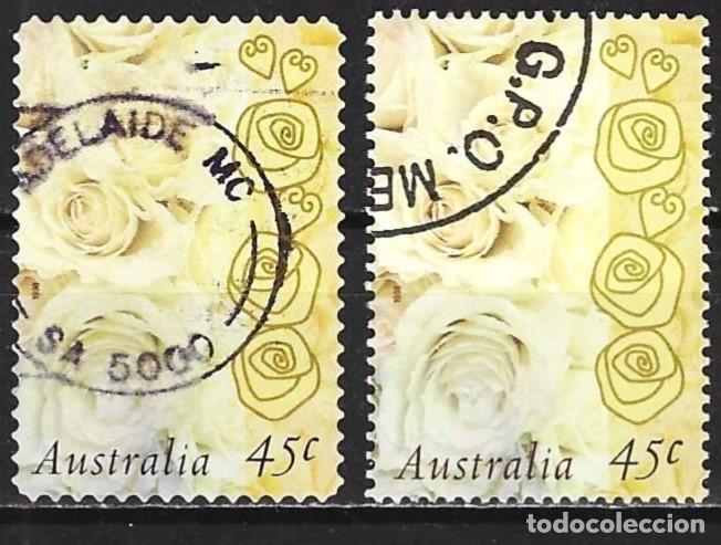 Sellos: Australia 1998 - Mi 1778 - YT 1632 y 1633 - Flores : Rosas ( Dentado 11&frac12; y 14&frac12; x 14 )