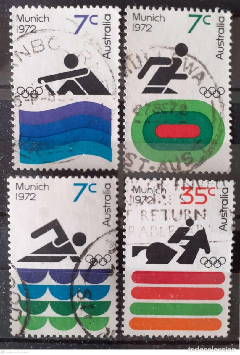 Sellos: AUSTRALIA n&ordm; 470/73&ordm; Juegos Ol&iacute;mpicos de Munich. Serie completa