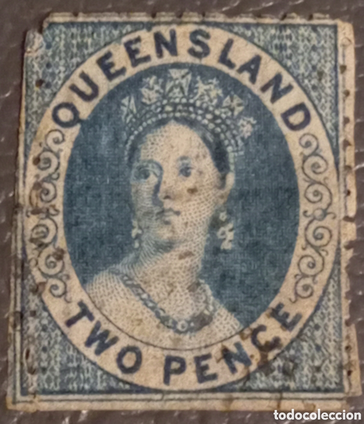 Sellos: Queensland 1860-61 Victoria 2d Blue, Wmk Star, Perf 14 - SG #13