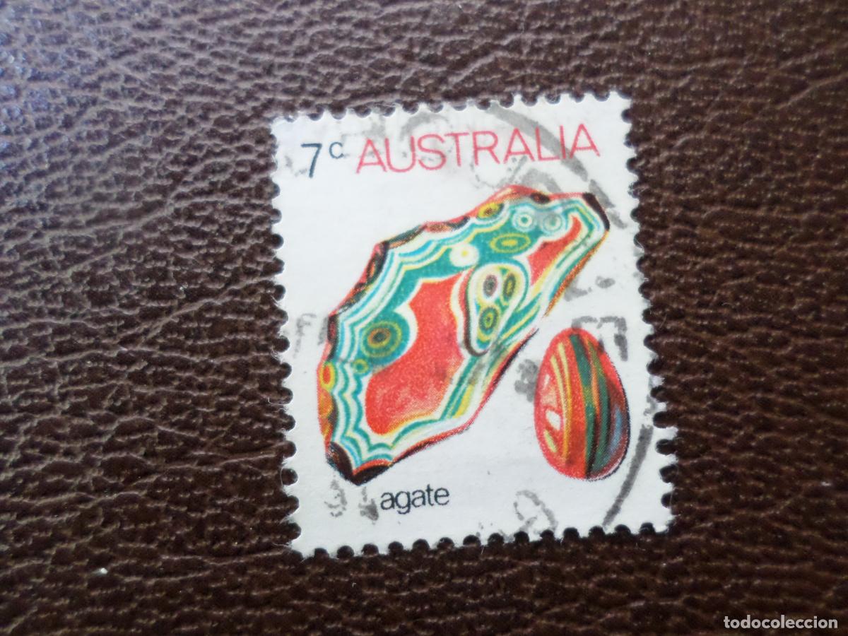 Sellos: +australia, 1973, minerales, agata, Yvert 504