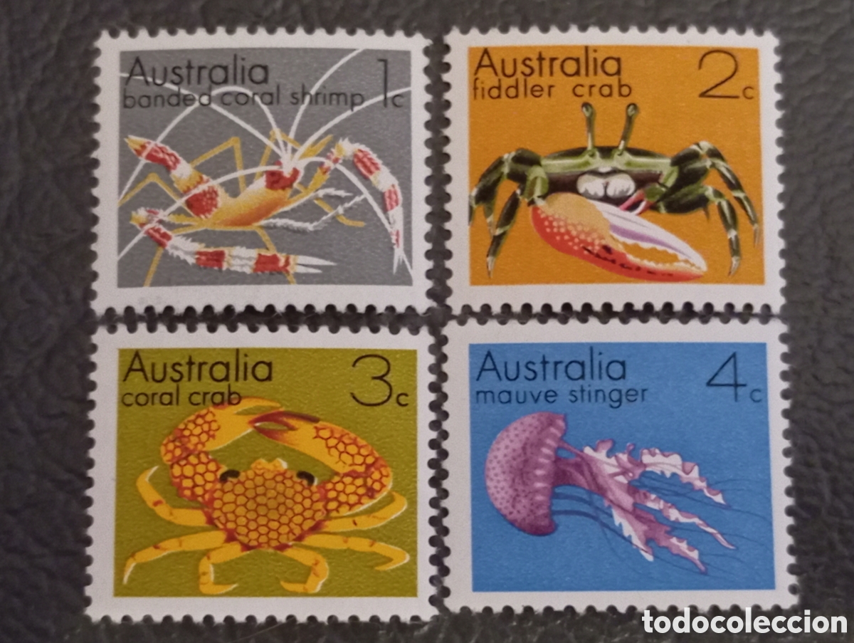 Sellos: Australia 1973 - Serie Fauna Marina 1c-4c MNH (Edifil / Yvert 499/502)