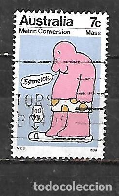 Sellos: 1973: Conversi&oacute;n al sistema m&eacute;trico decimal - Masa (usado)