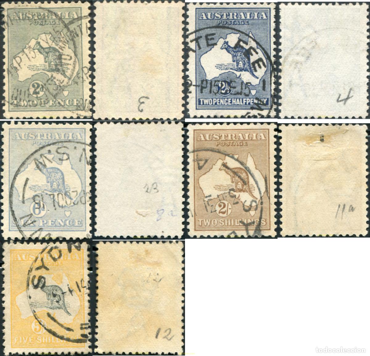 Sellos: 788645 USED AUSTRALIA 1912 MOTIVOS VARIOS