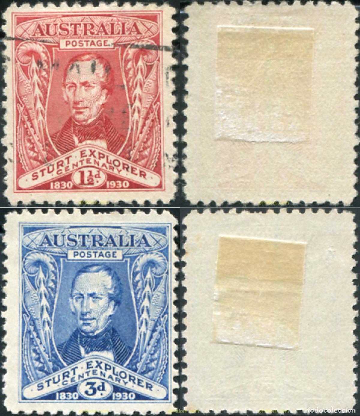 Sellos: 788766 USED AUSTRALIA 1930 CENTENARIO DE LA EXPEDICION DE CHARLES STURT