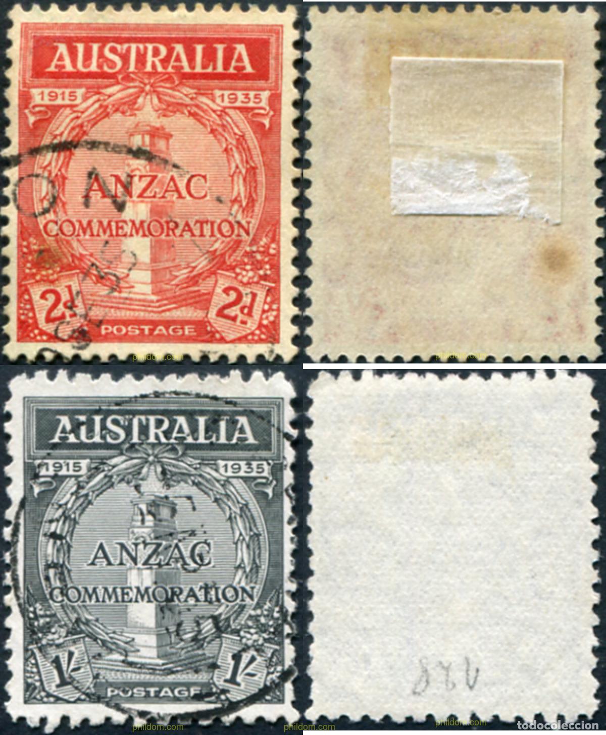 Sellos: 788969 USED AUSTRALIA 1935 20 ANIVERSARIO DEL ANZAC