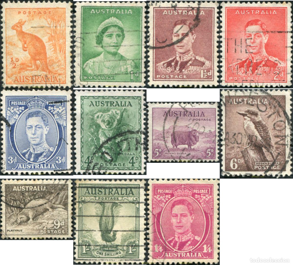 Sellos: 789102 USED AUSTRALIA 1937 SERIE BASICA