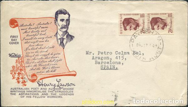 Sellos: 789469 USED AUSTRALIA 1949 EN RECUERDO DEL POETA HENRY LAWSON