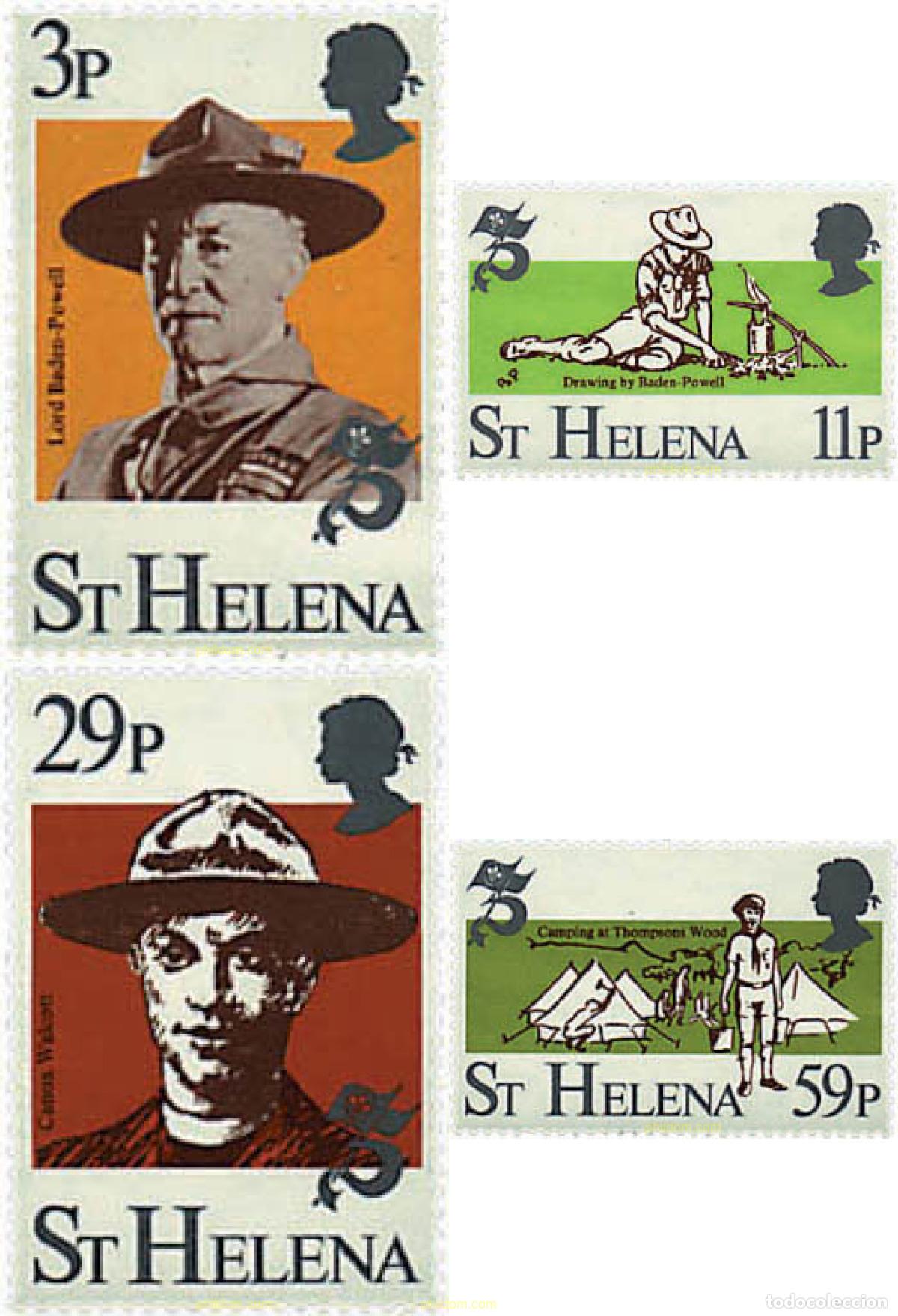 Sellos: 38833 MNH SANTA ELENA 1982 75 ANIVERSARIO DEL ESCULTISMO