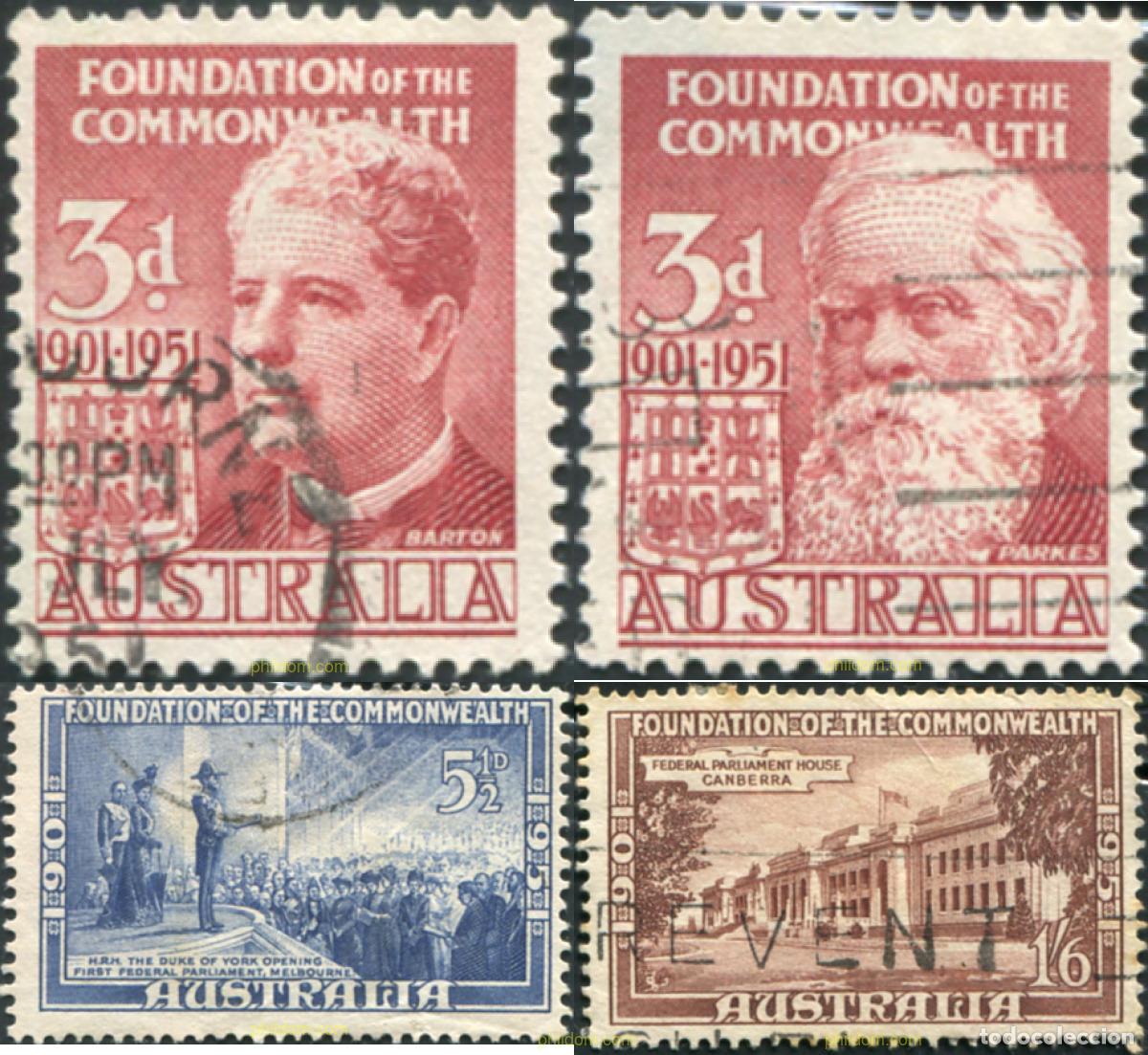 Sellos: 789472 USED AUSTRALIA 1951 5 CENTENARIO DE LA FUNDACION DE LA COMMONWEALTH EN AUSTRALIA