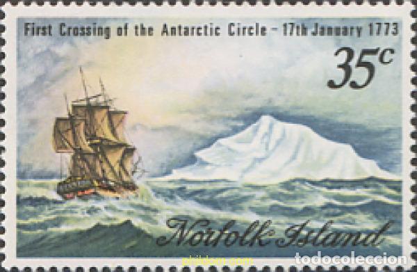 Sellos: 44841 MNH NORFOLK 1973 BICENTENARIO DE LA TRAVESIA DEL CIRCULO ANTARTICO