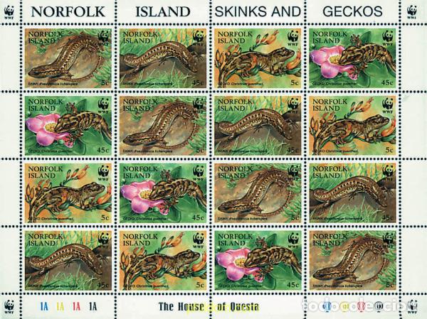 Sellos: 12666 MNH NORFOLK 1996 SKINK Y GECO DE LA ISLA DE LORD HOWE