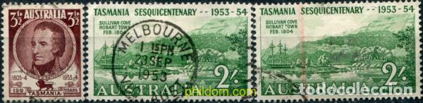 Sellos: 789549 USED AUSTRALIA 1953 CONMEMORACION CENTENARIA DE LA COLONIZACION DE TASMANIA