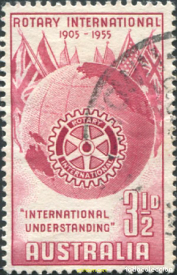 Francobolli: 789557 USED AUSTRALIA 1955 50 ANIVERSARIO DEL CLUB ROTARY INTERNACIONAL