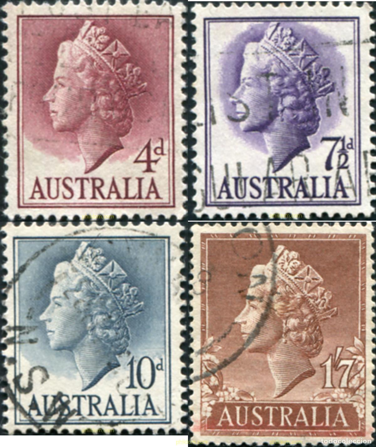 Sellos: 789574 USED AUSTRALIA 1957 REINA ISABEL II Y ABORIGEN
