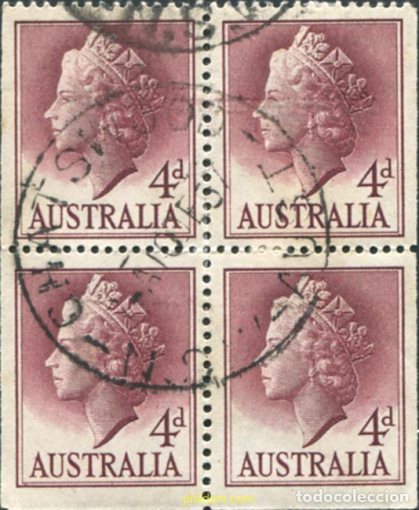 Sellos: 789584 USED AUSTRALIA 1957 REINA ISABEL II Y ABORIGEN