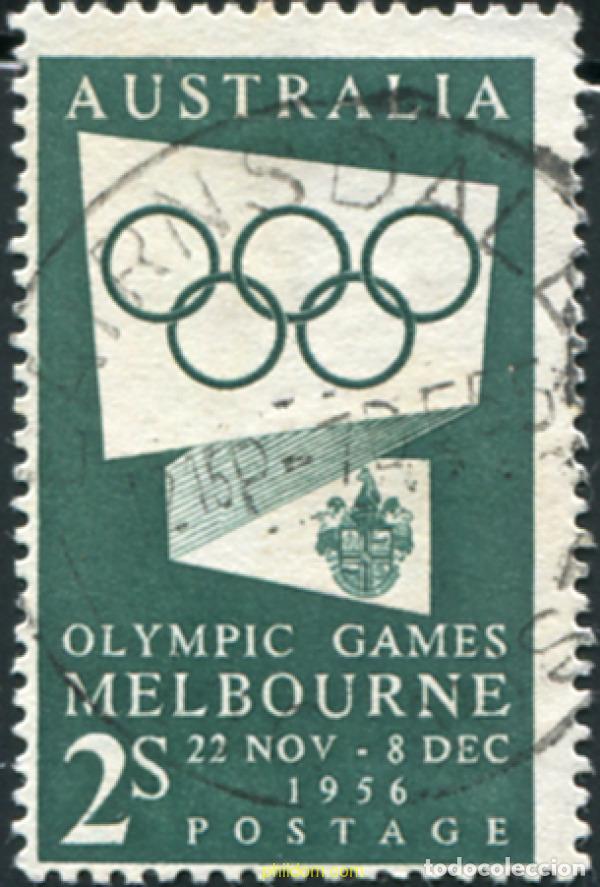Sellos: 211667 USED AUSTRALIA 1955 16 JUEGOS OLIMPICOS VERANO MELBOURNE 1956