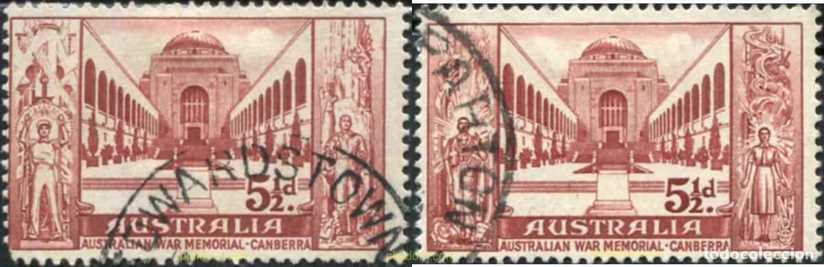 Sellos: 789588 USED AUSTRALIA 1958 MEMORIAL DE LA GUERRA EN CANBERRA