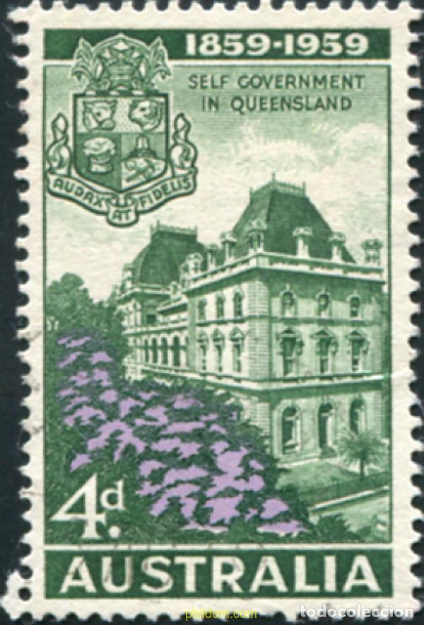 Sellos: 789606 USED AUSTRALIA 1959 CENTENARIO DEL PRIMER GOBIERNO DE QUEENSLAND
