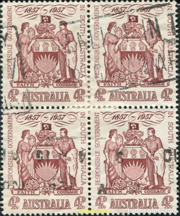 Sellos: 789605 USED AUSTRALIA 1957 CENTENARIO DEL GOBIERNO EN AUSTRALIA DEL SUR