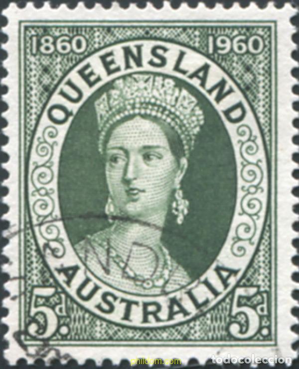Sellos: 789607 USED AUSTRALIA 1960 CENTENARIO DE LOS SELLOS DE QUEENSLAND