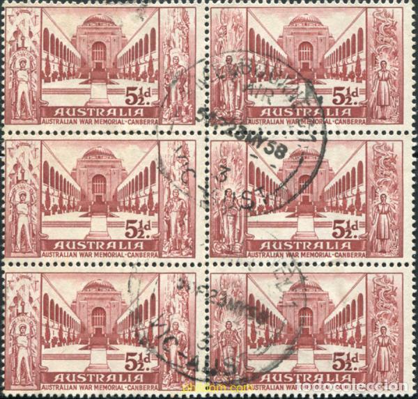 Sellos: 789608 USED AUSTRALIA 1958 MEMORIAL DE LA GUERRA EN CANBERRA