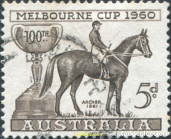 Sellos: 789626 USED AUSTRALIA 1960 CENTENARIO DE LA COPA DE HIPICA DE MELBOURNE