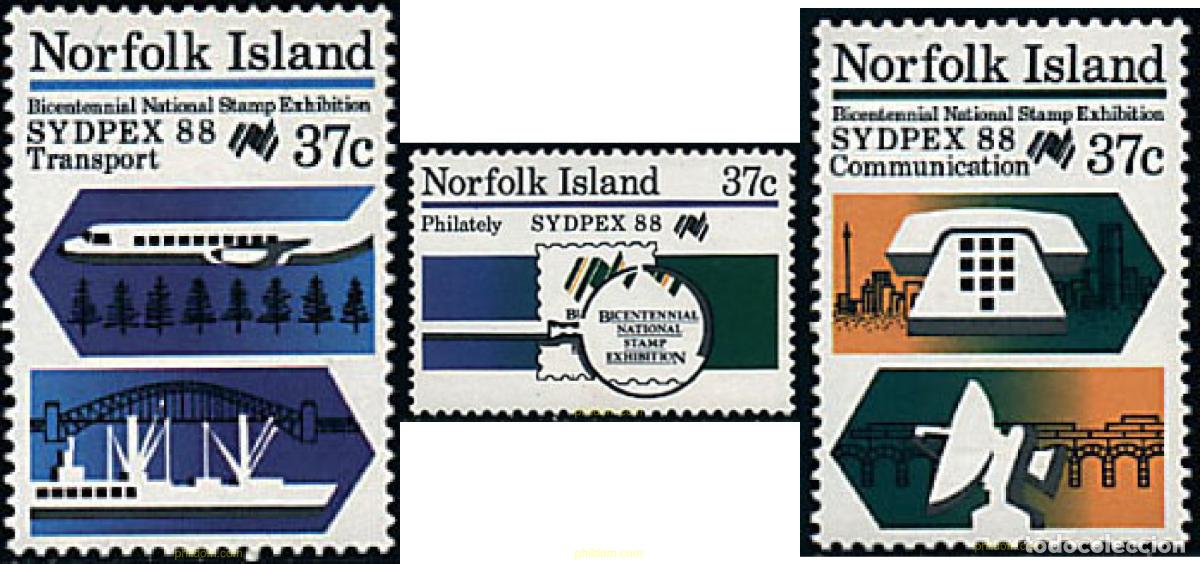 Sellos: 56742 MNH NORFOLK 1988 SYDPEX 88. EXPOSICION FILATELICA INTERNACIONAL