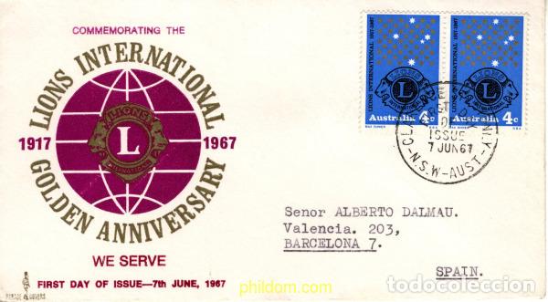 Sellos: 789634 MNH AUSTRALIA 1967 50 ANIVERSARIO DE LOS LIONS INTERNATIONAL