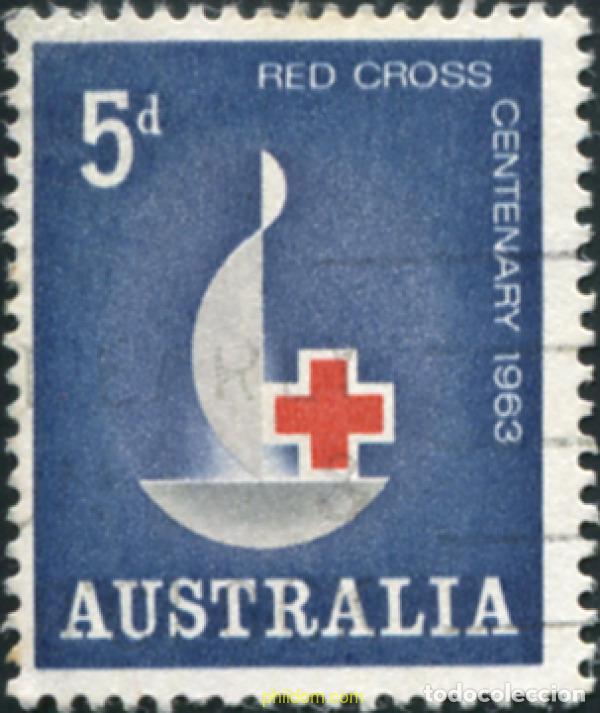 Sellos: 789659 USED AUSTRALIA 1963 100 ANIVERSARIO DE LA CRUZ ROJA INTERNACIONAL