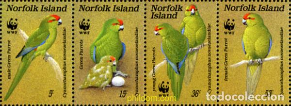 Sellos: 348214 MNH NORFOLK 1987 LORO DE FRENTE ROJA