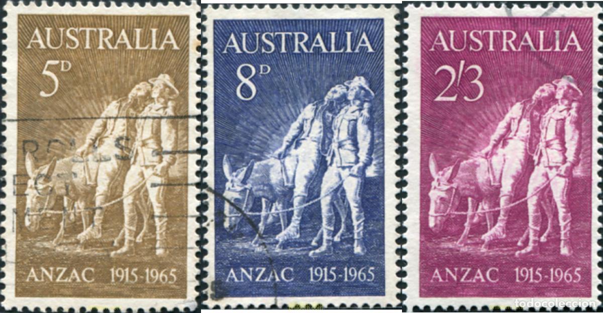Sellos: 789676 USED AUSTRALIA 1965 50 ANIVERSARIO DE LA LLEGADA DE LAS TROPAS ANZAC A EUROPA