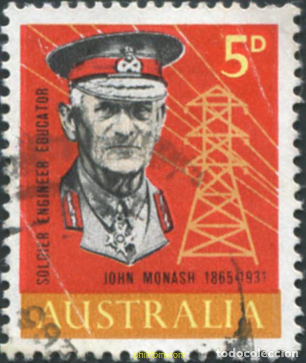 Sellos: 789680 USED AUSTRALIA 1965 CENTENARIO DEL NACIMIENTO DEL GENERAL JOHN MONASH