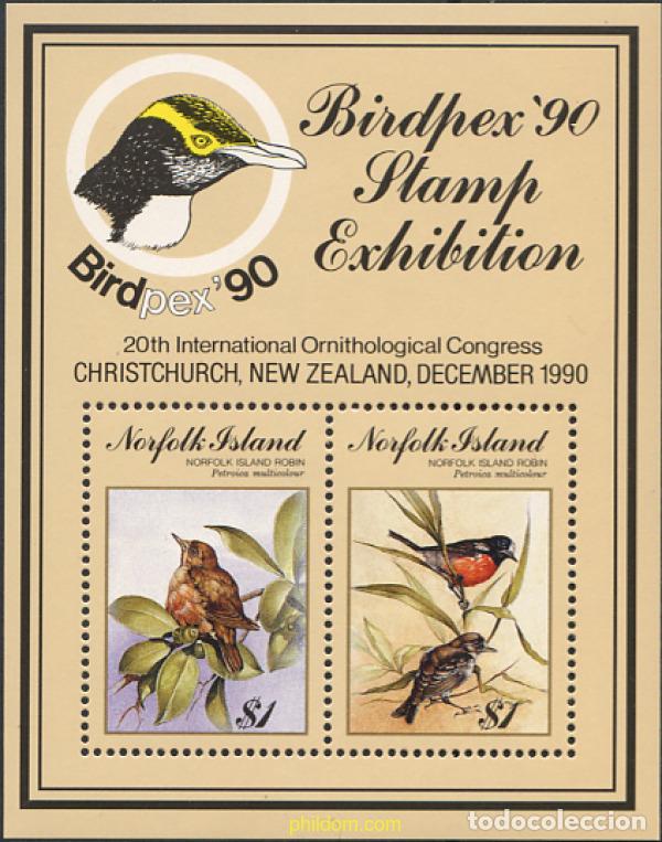 Sellos: 44858 MNH NORFOLK 1990 CONGRESO ORNITOLOGICO EN CHRISTCHURCH