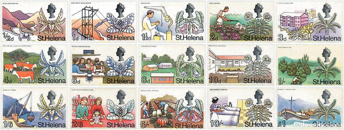 Sellos: 93254 MNH SANTA ELENA 1968 FLORES Y MOTIVOS VARIOS
