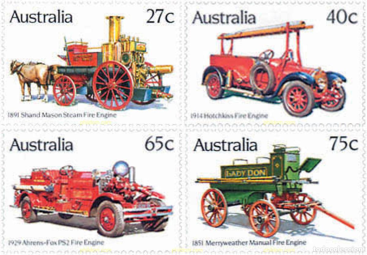 Sellos: 45499 MNH AUSTRALIA 1983 HISTORIA DE LOS VEHICULOS CONTRA INCENDIOS