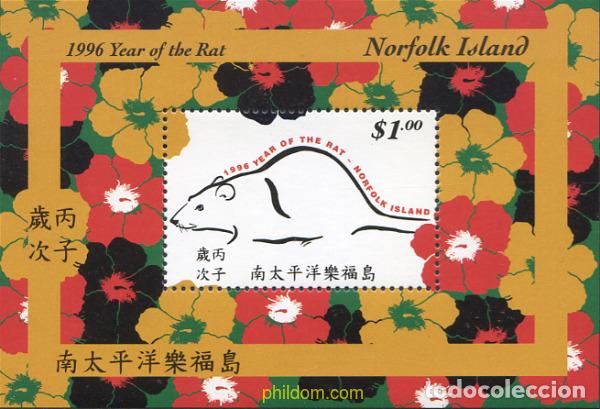Sellos: 37871 MNH NORFOLK 1996 A&Ntilde;O LUNAR CHINO - A&Ntilde;O DE LA RATA