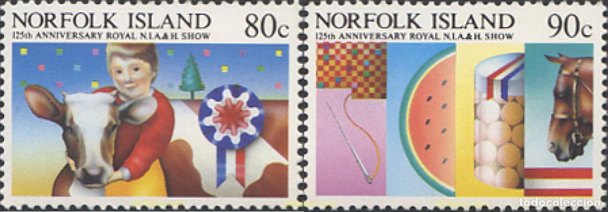 Sellos: 44848 MNH NORFOLK 1985 125 ANIVERSARIO DE LA PRIMERA EXPOSICION AGRARIA