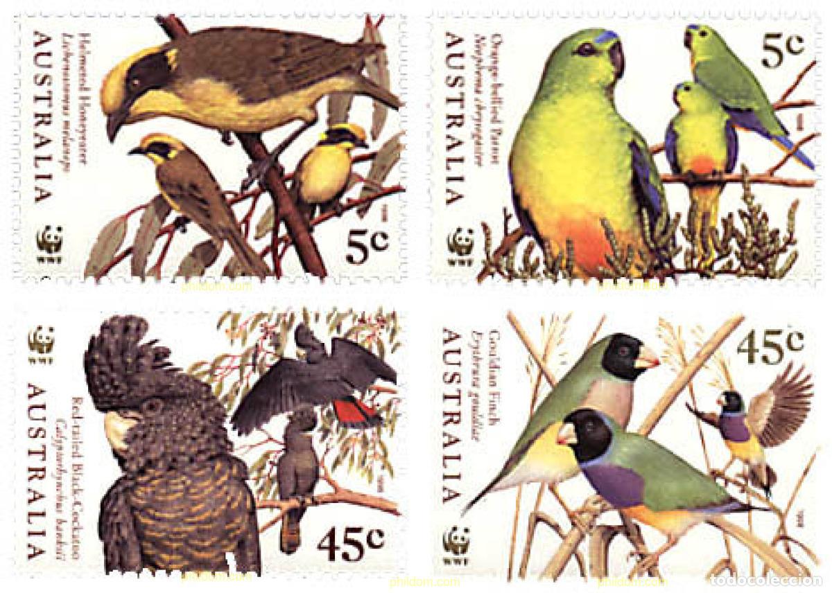 Sellos: 77479 MNH AUSTRALIA 1998 AVES DE AUSTRALIA EN PELIGRO DE EXTINCION