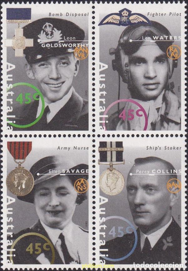 Sellos: 186291 MNH AUSTRALIA 1995 HEROES DE LA SEGUNDA GUERRA MUNDIAL