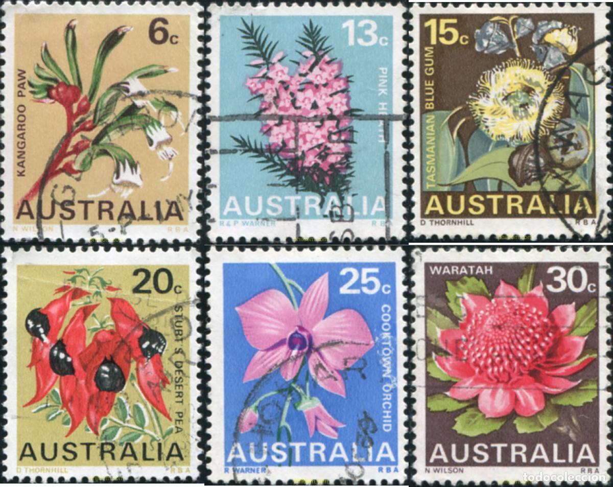 Sellos: 790161 USED AUSTRALIA 1968 EMBLEMAS FLORALES DE LOS ESTADOS AUSTRALIANOS