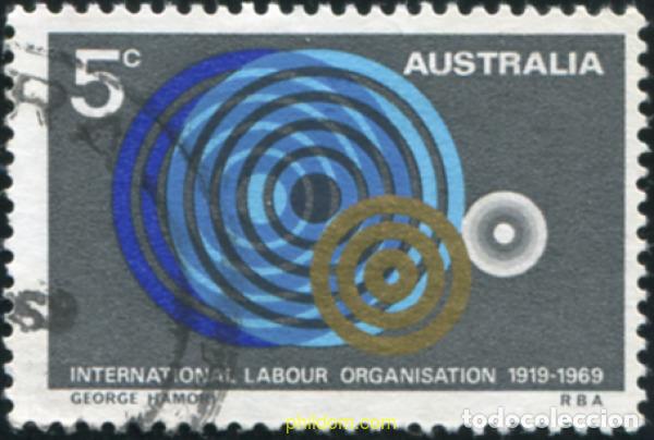 Sellos: 790204 USED AUSTRALIA 1969 50 ANIVERSARIO DE LA ORGANIZACION INTERNACIONAL DEL TRABAJO