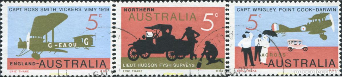 Sellos: 790206 USED AUSTRALIA 1969 50 ANIVERSARIO DEL PRIMER VUELO ENTRE INGLATERRA Y AUSTRALIA